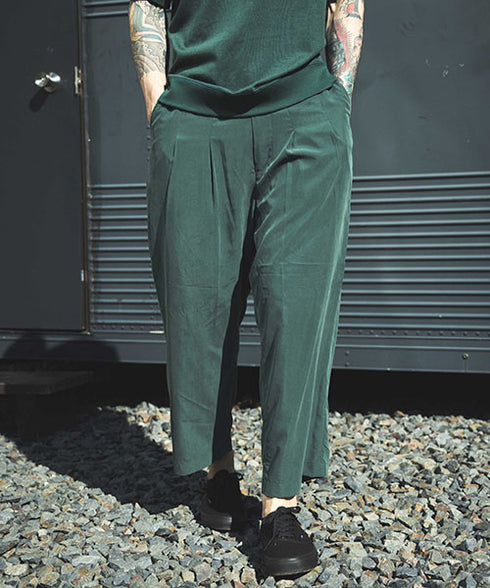 MR.OLIVE /T/R POWDER CLOTH / 2TACK WIDE EASY PANTS ミスターオリーブ/T/Rパウダークロス/2タックワイドイージーパンツ